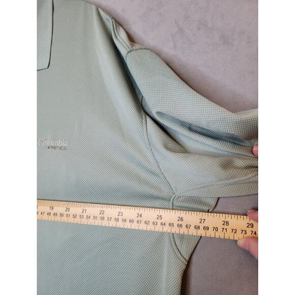 Columbia PFG Omni Shade Shirt Mens XL Green Polo Shooting Fishing Vented Outdoor - Picture 12 of 13